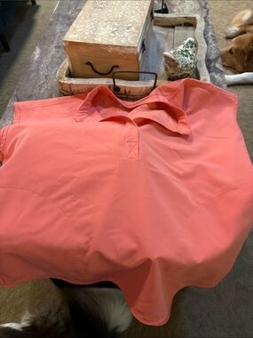 Figs Rafaela Oversized Scrub Top Large Coral Pink Shortsleeve